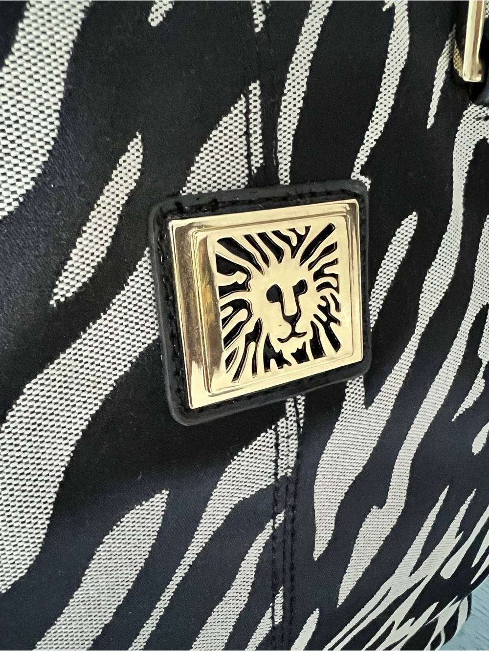 Anne Klein Black and White Zebra Print Tote - Picture 6 of 11